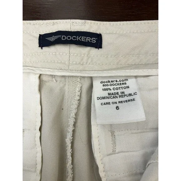 Dockers Womens Cream Cargo Pants – Size 6 - Picture 2 of 6